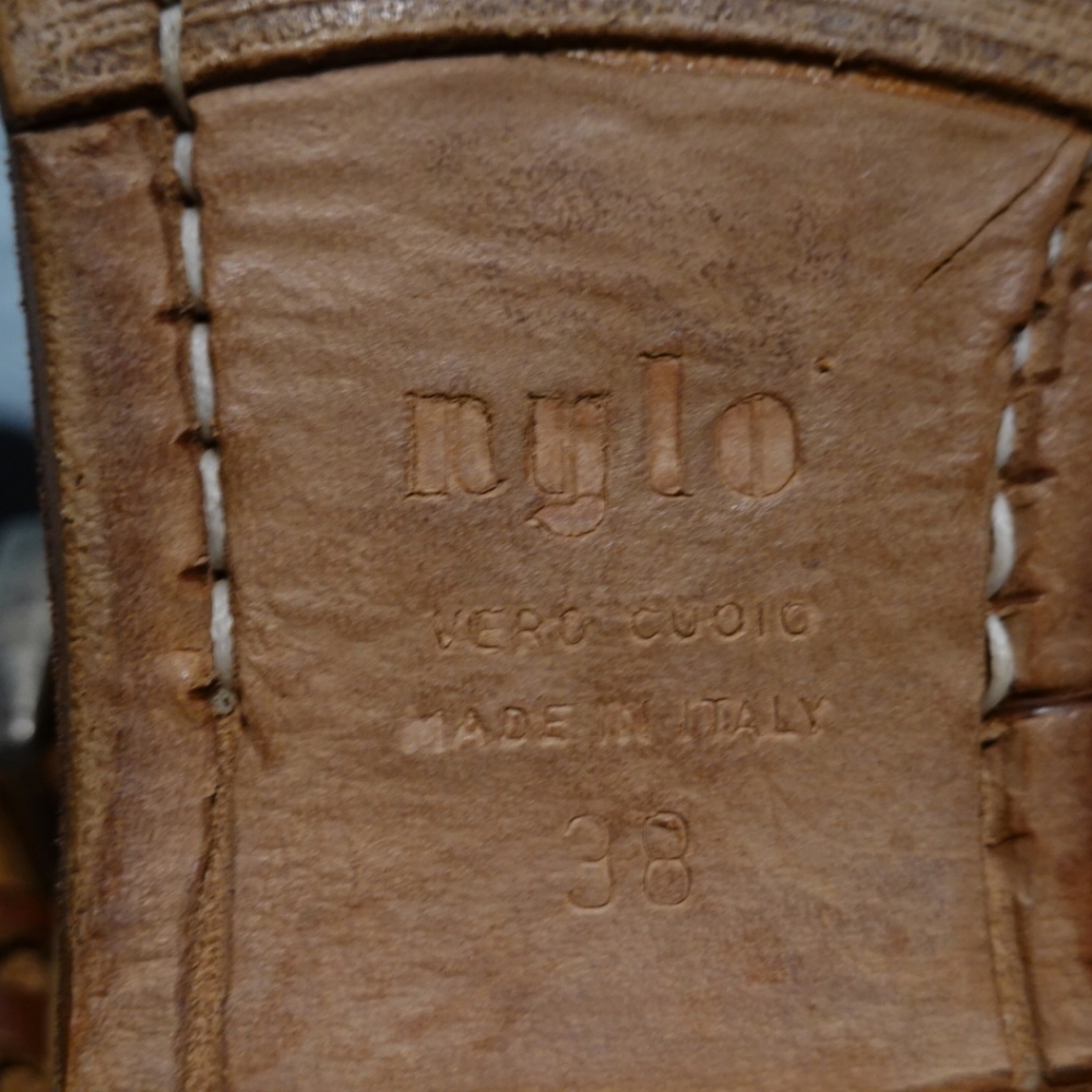 NYLO Distressed Tan Suede Mid-calf Moto Boot - made in Italy, size 38 - Picture 5 of 7